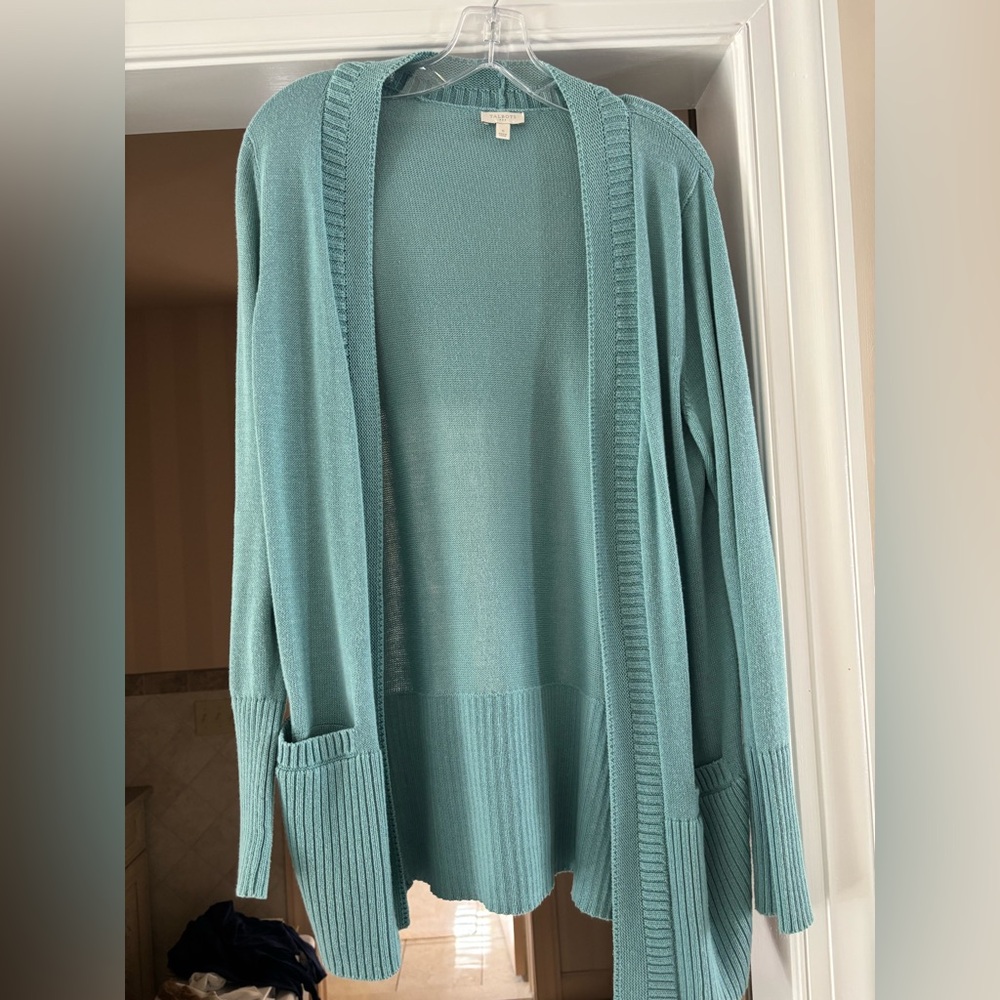 Cardigan - Talbots Sage/Aqua Knit Top